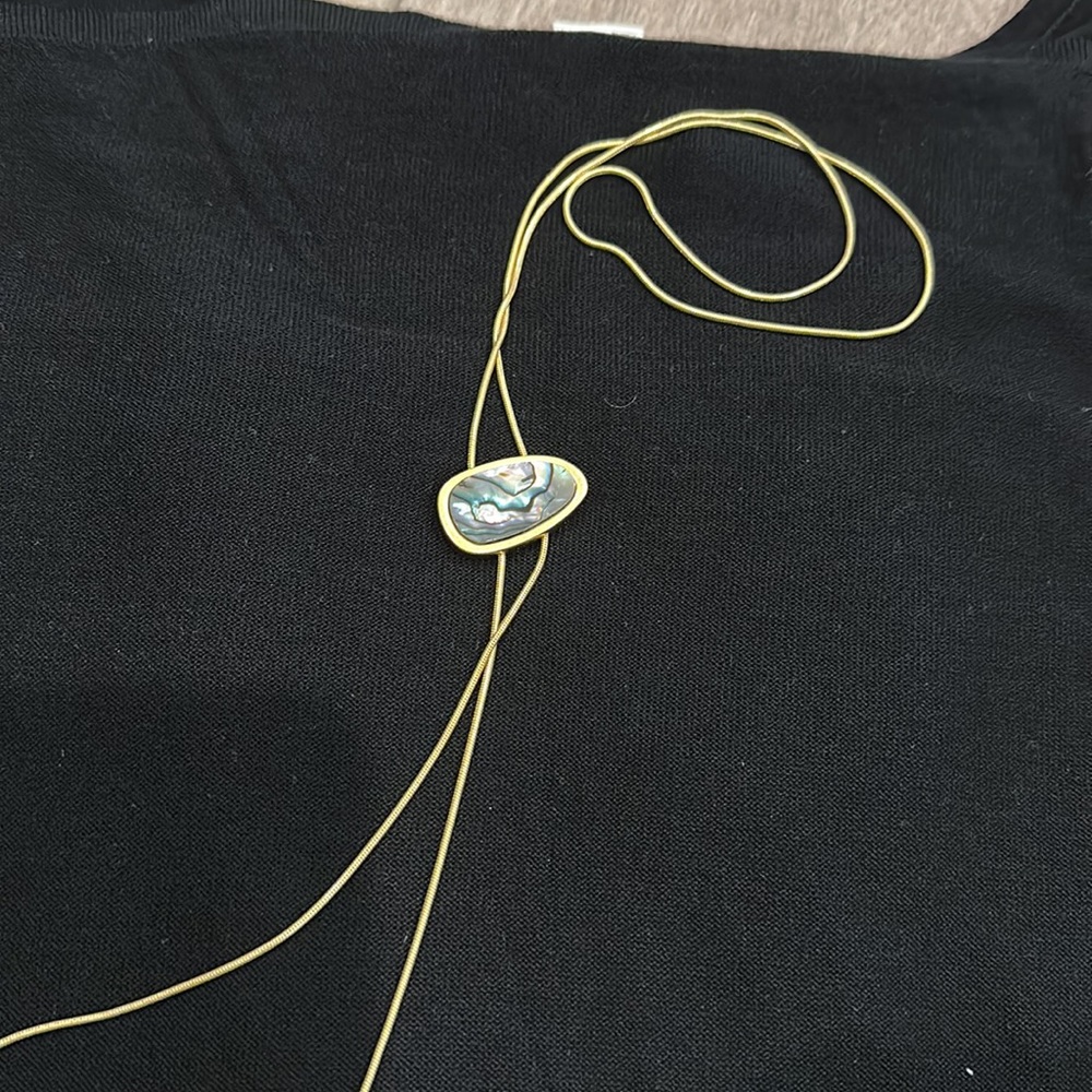 Madewell abalone bolo necklace